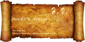 Horák Viktor névjegykártya